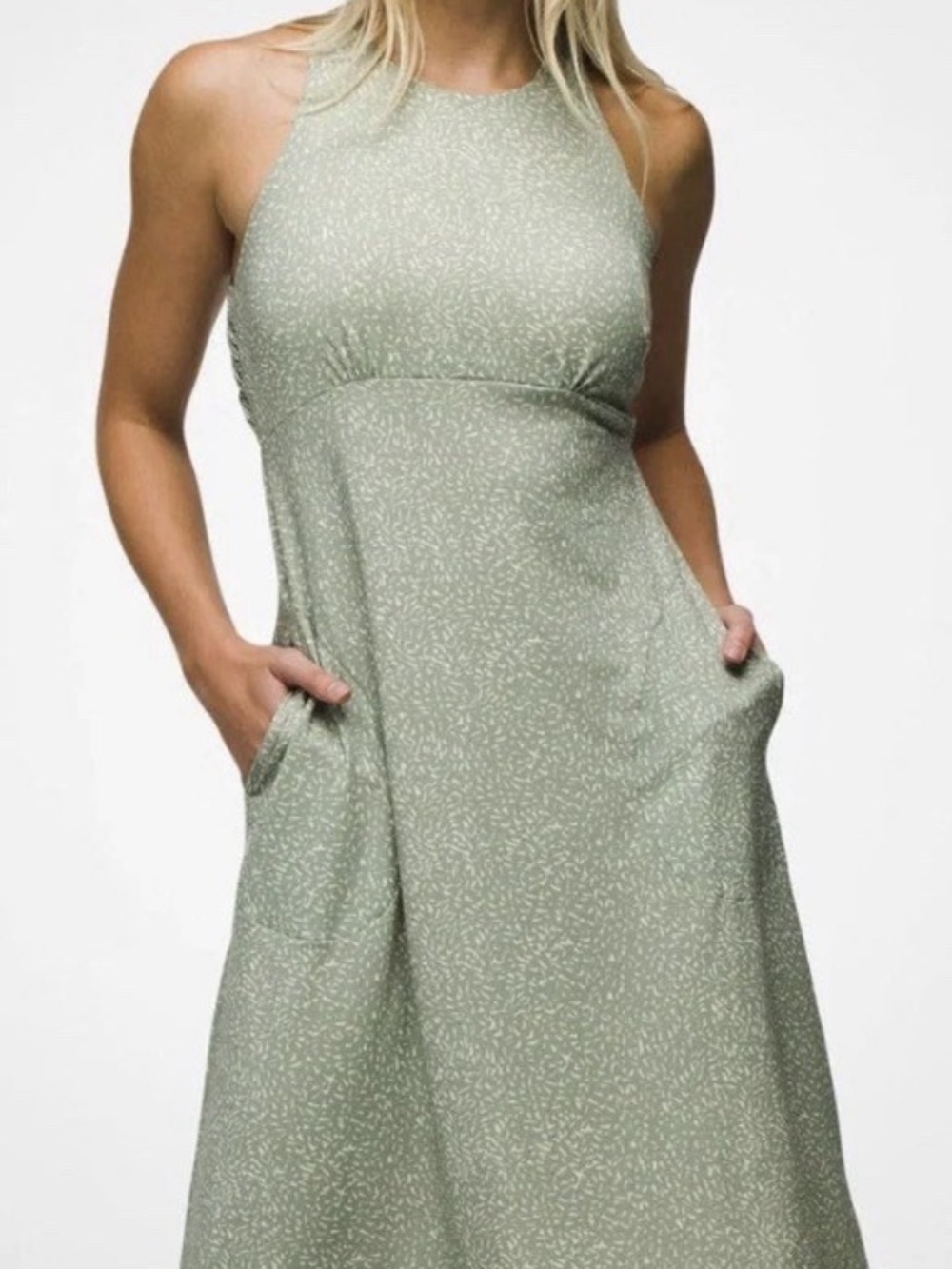 Prana Women’s Jewel Lake Sage Green Sharktooth Active Dress